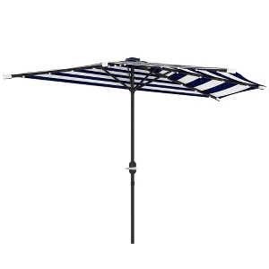 Outsunny Half Umbrella Outdoor Patio Umbrella, UPF 30+ Small Balcony Umbrella, Vented Tiltable Half Patio Umbrella with Crank 8 Ribs - 1 of 4