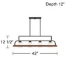 Possini Euro Design Spearhead Black Wood Linear Pendant Chandelier 42" Wide Modern White Glass 4-Light Dining Room Kitchen Island - 4 of 4