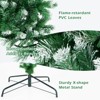 Tangkula 7.5FT Pre-lit Upside Down Christmas Tree, Artificial Tree w/400 Warm White LED Lights & 8 Lighting Modes, Snowy Inverted Christmas Tree - 4 of 4