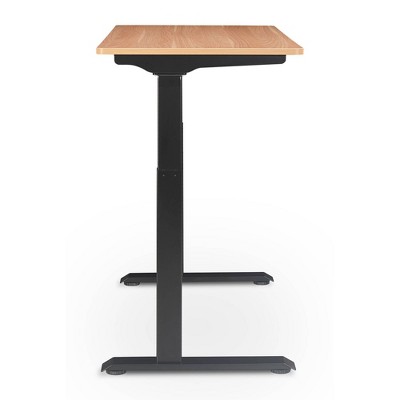 Sleek Adjustable Light Brown Wooden Ergonomic Standing Desk