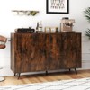Costway Buffet Sideboard Mid Century Modern 4-Door Storage Cabinet 50" Accent Cabinet Brown/White - 4 of 4
