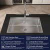 Stainless Steel Kitchen Sink, 30¡åx19¡å Single Bowl, Overmount Handmade Sink in Brushed Nickel, with US Standard Drain and Hook, LS-SSBR04 - 2 of 4