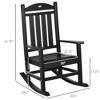 Outdoor Rocking Chair, All Weather-Resistant HDPE Rocking Patio Chairs with Rustic High Back, Armrests, Oversized Seat and Slatted Backrest - 3 of 4