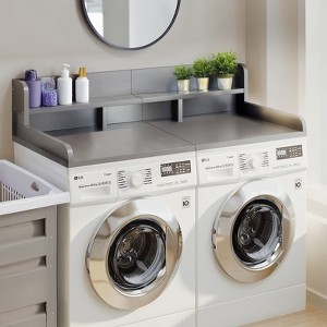 KTMBDW Washer Dryer Countertop, 27.5" x 54" Wood 2 Layer Washer and Dryer Countertop for Laundry Room Organization - 1 of 4
