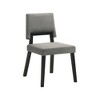 Armen Living,Channell Wood Dining Chair in Black Finish with Charcoal Fabric - Set of 2 - 2 of 4