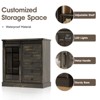 5 Drawers Storage Cabinet with Sliding Glass Door, LED Light, Wood Dresser - 4 of 4