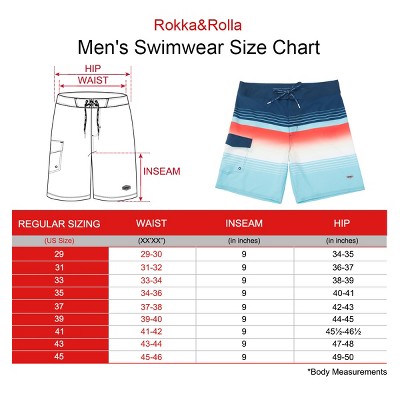 Rokka&Rolla Men's 9" 4-Way Stretch Board Swim Shorts -Hawaiian Slush, size 45 — фото 2