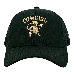 Cowgirl Hat Funny Sarcastic Western Graphic Novelty Cap - Crazy Dog Hat with Fun Design Black Standard - 1 of 4