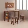 Boraam 3pc Rectangular Brittany Dining Table Set Wire Brushed Finish Chestnut: Mid-Century Modern, Acacia Wood, 2 Stools - 2 of 4