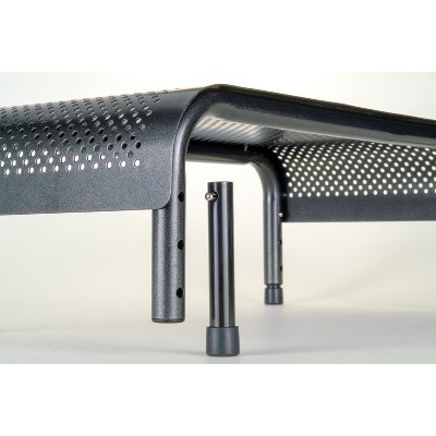 Black Adjustable Height Metal Monitor Stand with Powder Coated Finish