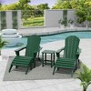 WestinTrends Malibu HDPE Outdoor Patio Folding Poly Adirondack Chairs with Ottomans and Side Table (5-Piece Conversation Set) - 2 of 4
