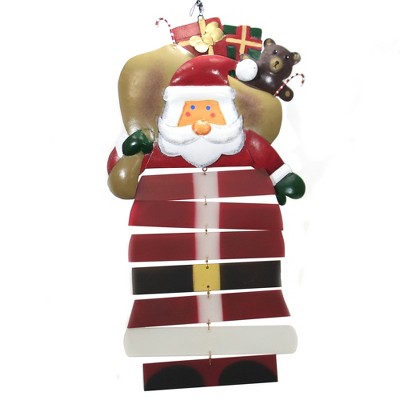 Christmas 22.5" Santa With Toy Bag Mobile Handcrafted Glass  -  Stained Glass And Suncatchers