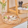 BRINJOY 2-Piece Round Water Hyacinth Tray Set - Handwoven Storage Trays with Handles (12.6" & 11" Circular Organizer for Coffee Table Decor) - 3 of 4