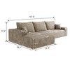 VASIP 107"Cloud Sectional Couch with L-Shape Chaise,Modern Modular Sofa with Deep Seat,Plush Corduroy ,for Living Room, Bedroom, No Assembly - 3 of 4
