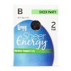 Leggs Sheer Energy Control Top Jet Black Size Q Pantyhose. Boxf 