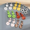 Paaaawaters Sporty Prism Acrylic Earrings, 6-Sport 316L Steel Jewelry with Hypoallergenic Studs - 2 of 4