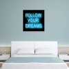Neon Follow Your Dreams Aqua on Black by Hailey Carr Unframed Wall Canvas - iCanvas - 4 of 4