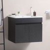 NicBex Floating Wall Mounted Bathroom Vanity with Sink,Bathroom Sink Vanity with 2 Soft Close Cabinet Doors,24"/20" Bathroom Sink Cabinet,White/Black - 2 of 4