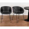 HomeRoots Set of Two Black Upholstered Faux Leather Dining Arm Chairs - 2 of 4
