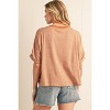 I AM A FASHION JUNKY Desert Gold Stud Heart Patch Textured Dolman Top - 2 of 4