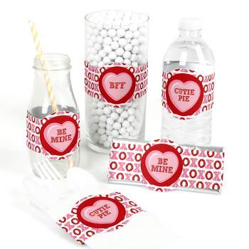 Conversation Hearts - Mini Wine and Champagne Bottle Label Stickers -  Valentine's Day Party Favor Gift for Women and Men 