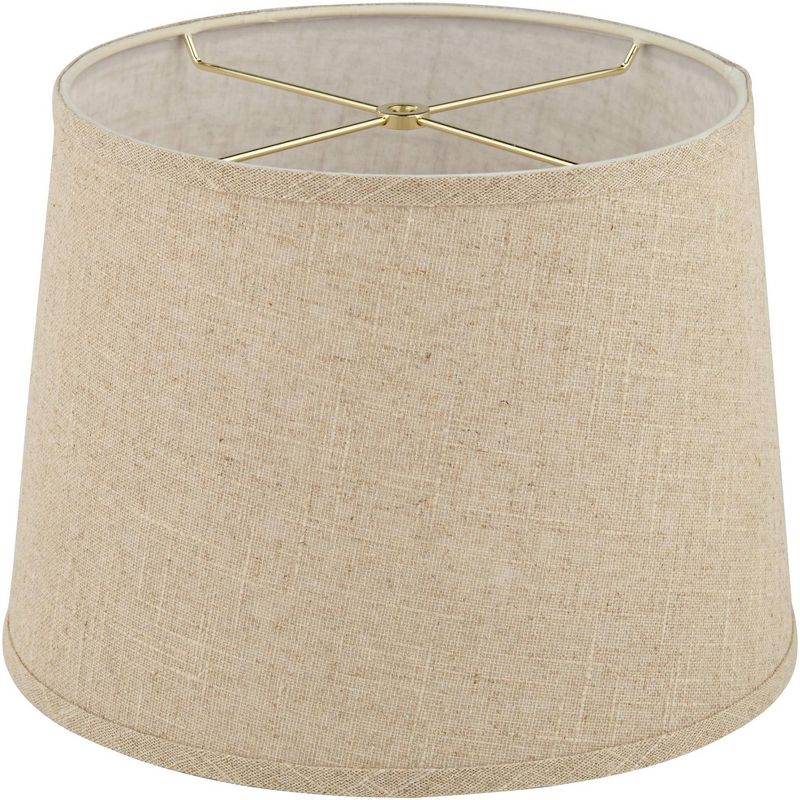 Springcrest Set of 2 Drum Lamp Shades Burlap Linen Medium 11" Top x 13" Bottom x 9.5" High Spider with Harp and Finial Fitting, 6 of 12