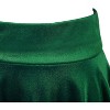 Women's Vintage Velvet Skater Skirt - Stretchy Flared Mini A-Line Skirt Green - 3 of 4