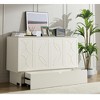 Queen Size Murphy Bed with Folding Foam Mattress and Oversized Drawers - 4 of 4