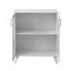 TIRAMISUBEST White Modern Living Room Cabinet with 2 Glass Doors & Adjustable Shelf - Storage Organizer Sideboard Buffet Cabinet - 4 of 4