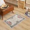 Boho Washable Rug Soft Oriental Printed Distressed Rug Vintage Floral Throw Carpet - 2 of 4