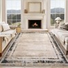 Washable Modern Bordered Rug Non Slip Low Pile Rug Soft Throw Floor Cover Foldable Indoor Carpet for Living Room Bedroom Playroom Nursery - 2 of 4