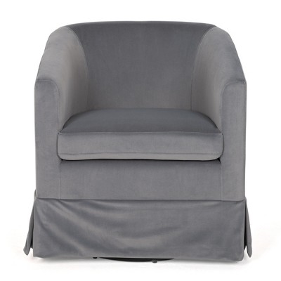 Vynxaria 27.36" Wide Swivel Accent Chair - Gray