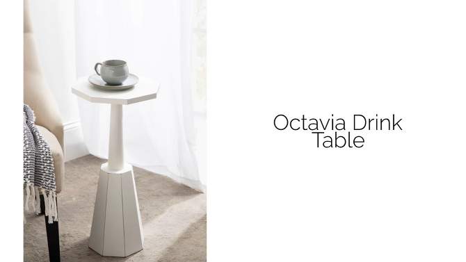 Kate and Laurel Octavia Octagon MDF Drink Table, 11x11x24, White, 2 of 10, play video