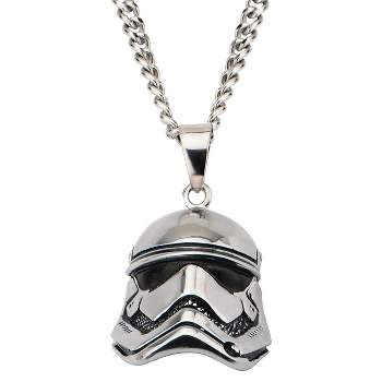 Men's Star Wars Stormtrooper Laser Etched Stainless Steel Dog Tag Pendant with Chain (22")