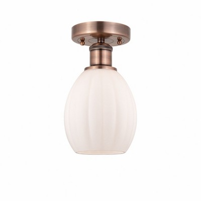 Eaton - 1 Light Semi-Flush Mount In Industrial Style-10.75 Inches Tall and 6 Inches Wide