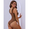 Allegra K Women's Ruffled Straps Knitted Slim Fit Full Camisole Body Shapers - 2 of 4