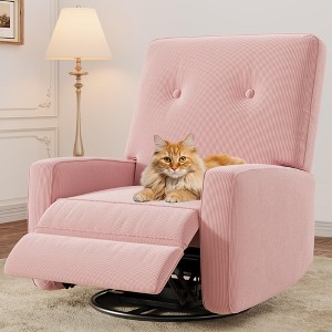 Recliner Chair, 360° Swivel Rocking Glider Chair for Adults with Adjustable Backrest & Footrest, for Living Rooms, Bedrooms, Apartments - 1 of 4