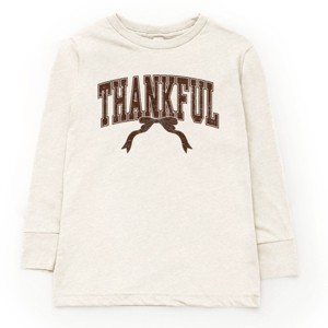 Varsity Thankful Coquette - Toddler Long Sleeve Graphic Tee and Youth Long Sleeve Graphic T-Shirt - 1 of 3