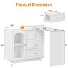 Heynemo Makeup Vanity Desk, Extendable Corner Vanity Makeup Table with 3 Drawers & 2 Doors, Modern Dressing Table for Bedroom - 4 of 4