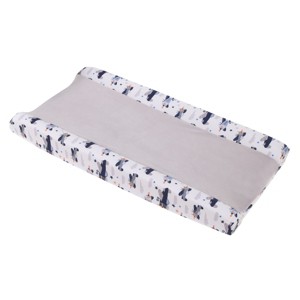 Little Love by NoJo Soar High Little One Gray, Navy, Light Blue, and White Airplanes Contoured Changing Pad Cover - 1 of 3