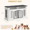 Double Dog Crate Furniture for 2 Dogs, 63 Inch Wooden TV Stand with Charging Station & Sliding Doors, Indoor Kennel - 4 of 4