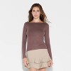 Women's Slim Fit Long Sleeve Round Neck T-Shirt - Wild Fable™ - 2 of 4