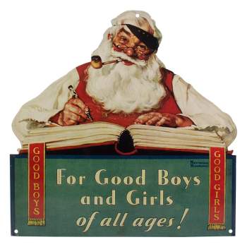 Northlight 12.5" Norman Rockwell 'No Christmas Problem Now' Tin Wall Art
