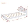 Twin/Full Size Wood Platform Bed with House-Shaped Headboard and Motion Activated Night Lights - ModernLuxe - 3 of 4