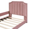 MAYEERTY Twin Size Upholstered Daybed, Rabbit Ear Headboard, Kids Bedroom, Pink - 3 of 4