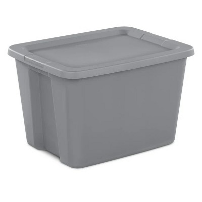 Racxily 4-Pack Storage Bin, 18 Gallon Plastic Storage Container with Snap-On Lid