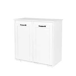 CLIHOME Bathroom Storage Cabinet Laundry Cabinet with 2 Removable Liner Bags - 1 of 4