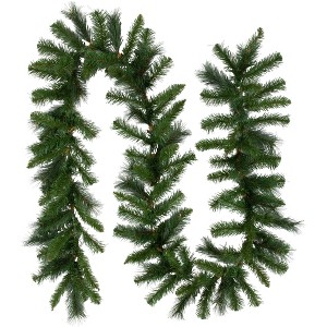 Northlight 9' x 12" Mixed Green Beaver Pine Artificial Christmas Garland, Unlit - 1 of 4