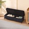 DSVIMOY Wide Upholstered Storage Soft Bench, Footstool Ottoman End of Bed with Legs, Foot Rest for Living Room, Black, 49.21"*17.32"*16.93" - 2 of 4