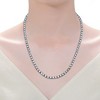 "White Gold Plated 3MM Tennis Necklace with Sparkling Cubic Zirconia – A Classic and Elegant Jewelry Piece" - 2 of 3
